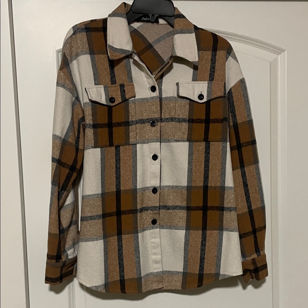 Plaid Button-Up Shirt